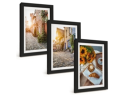 Composição De Quadros Ruas De Café, Girassóis Espelharte (3 Peças 20x30 Cm)