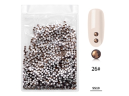 1440pcs Bolsa Piedras De Vidrio Coloridas Para Uñas Art Rhinestone Decoración De Manicura Amarillo Ahumado