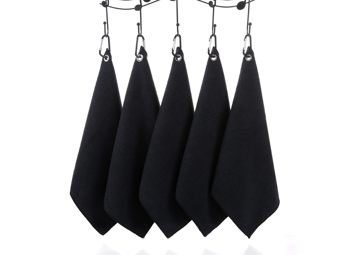 5 Toalhas De Microfibra Com Gancho Para Limpar Taco, Bola E Mãos 30x30cm