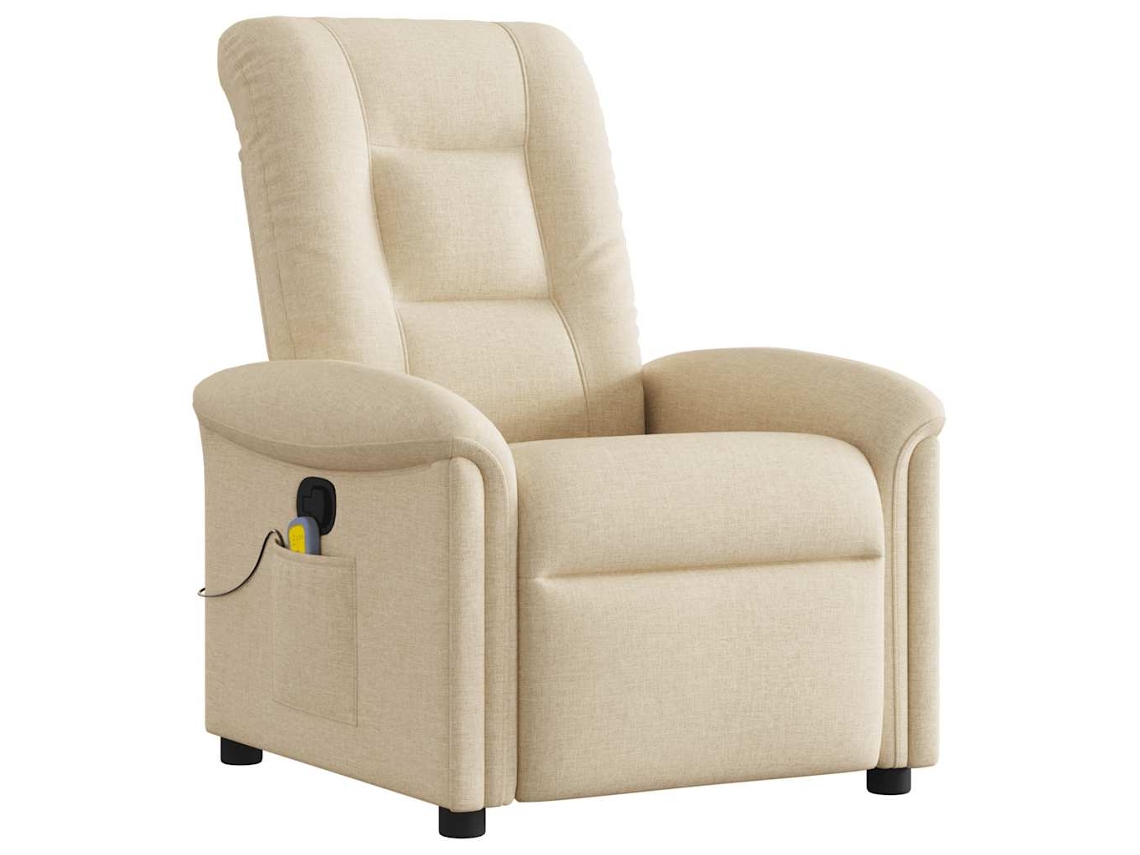 Poltrona de massagens reclinável VIDAXL Creme Tecido