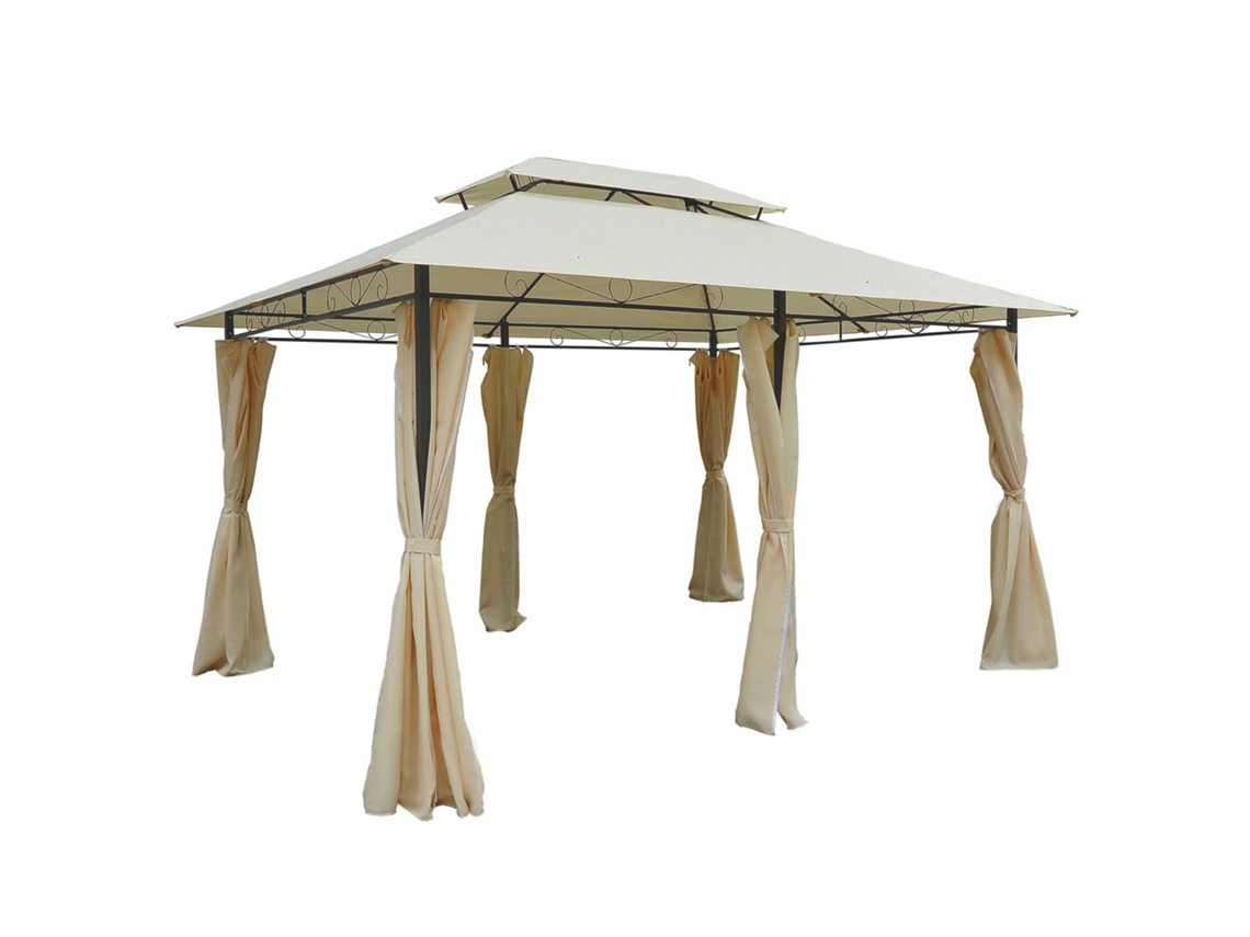 Gazebo de Jardim 3x4m com Cortinas e Cobertura CHEZMOI
