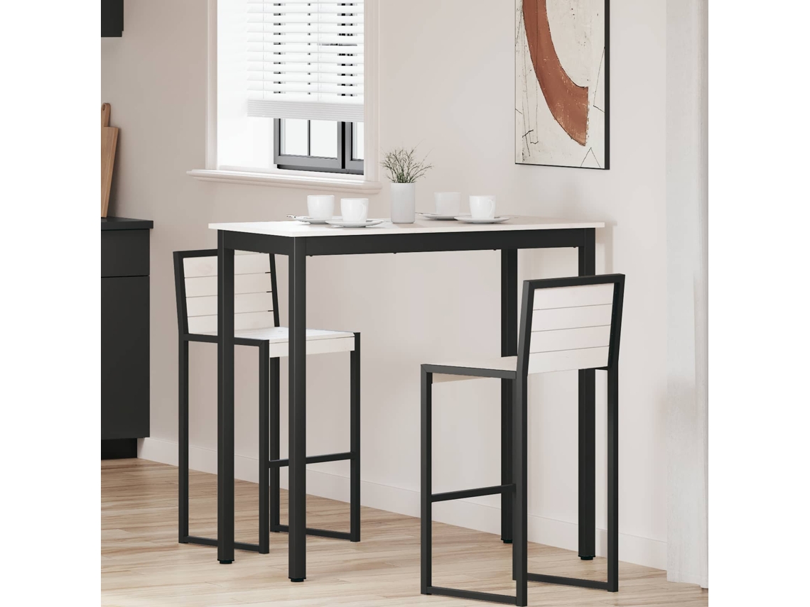 Vidaxl Mesa De Bar Branco 110 X 55 X 105 Cm Madeira De Pinheiro Sólida