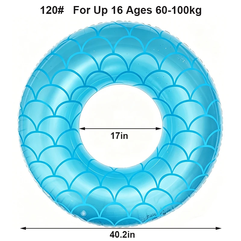 (azul-120) Boia Inflável De Sereia Para Piscina, Para Adultos, Acessórios De Piscina
