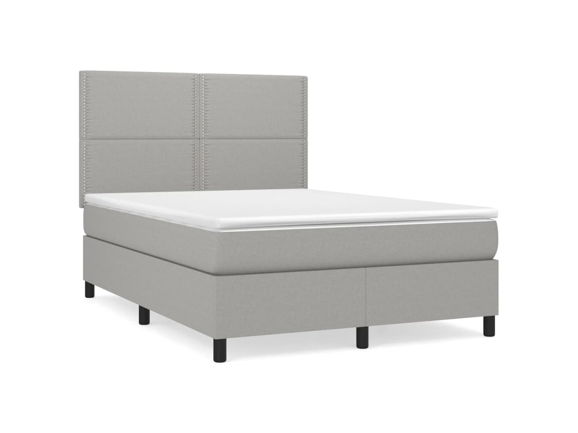 Box Spring Bed, Box Spring Beds Vidaxl Cinzeto Tecido (140 X 190 Cm)