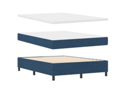 Cama Bospring Com Colchão E Banco Azul-marinho Tecido Vidaxl Azul-marinho Fabric (140x190 Cm)