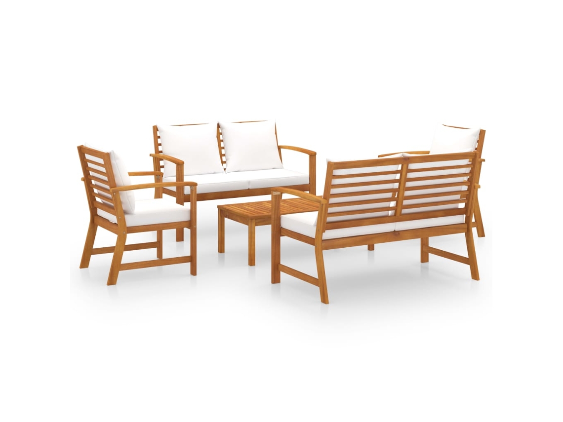 Garden Lounge Set, Garden Lounge Sets Vidaxl Creme Madeira De Acácia (n/a)