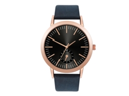 Relógio Casual Unisex de Quartzo com Pulseira Pu Fashion Presente (preto+azul)