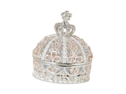 Caixa De Joias Em Formato De Coroa, Ideal Para Presente De Aniversário, Meninas E Mulheres, Em Prata. Hengjian