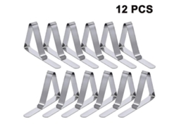 Rebe 12 Clips Mesa Picnic Acero Inoxidable Flexible Soportes Mantel Ideal para Picnic Fiesta Exterior Interior