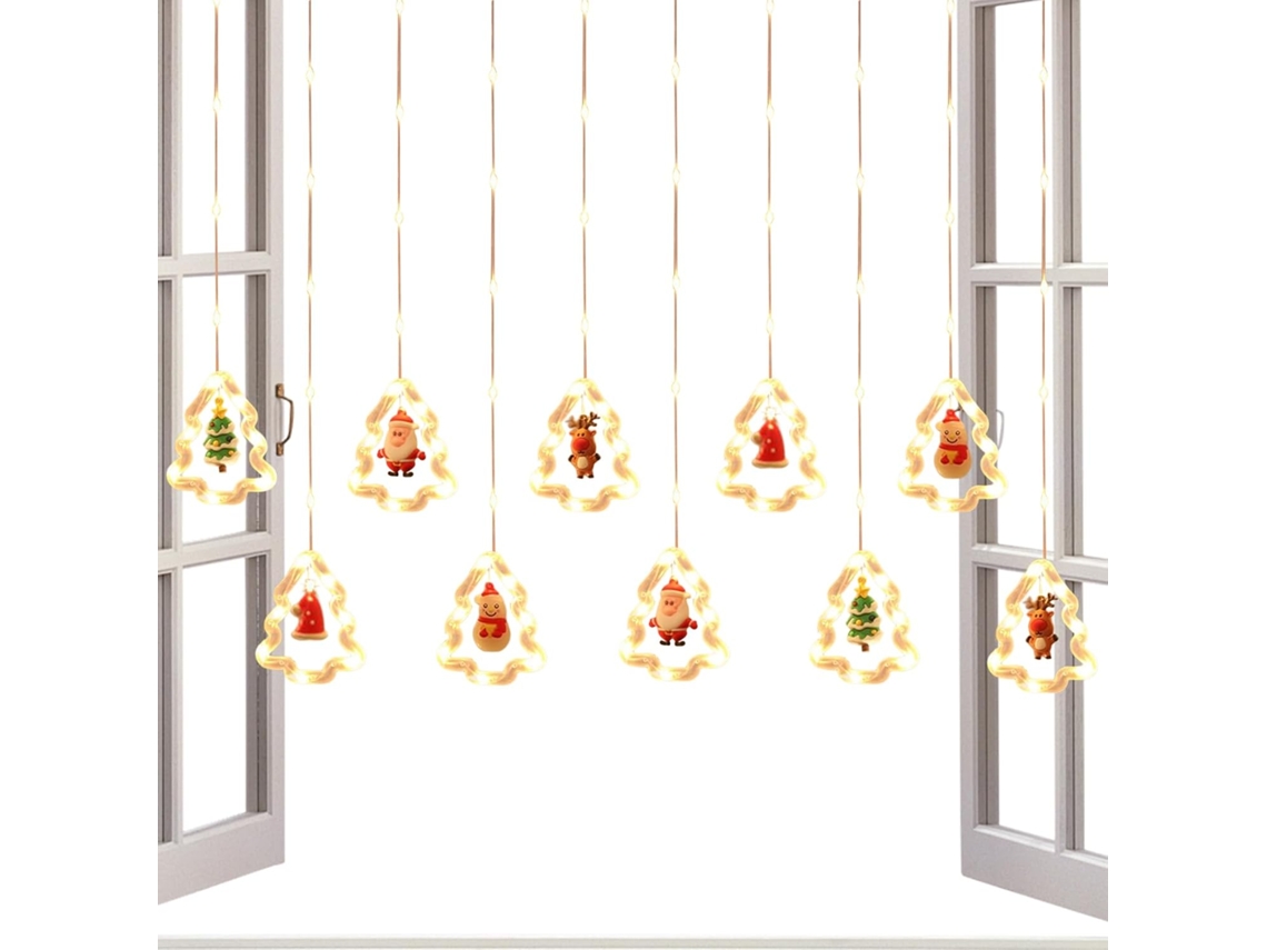 Uma Para Cortinas Decorações De Janela Natal