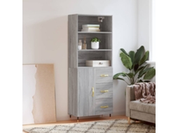 Armario alto 69,5x34x180 cm Derivados de madera Gris Sonoma