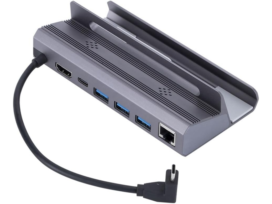 1 Estação de Acoplamento Hub Usb c 6 em 1 Compatível com 4k60hz Rj45 Pd100w SFUSHOS