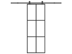 Vidaxl Porta Deslizante C/ Conj. Ferragens 76x205cm Vidro Esg/alumínio