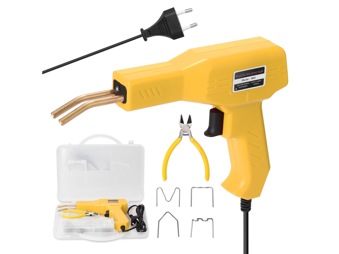 Máquina de solda plástica para reparo de para-choques de carros, grampeador térmico para oficinas.