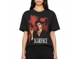 Rockinstone Scarface Movie Red Cityscape Black Adult T-shirt Size:l