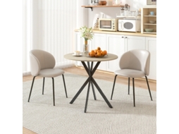 Mesa De Jantar Redonda Para 2 Pessoas Em Estilo Industrial Com Pés De Aço, Mesa Para Sala De Jantar Ou Cozinha, Carvalho Ø80 X 75 Cm Ehstmind