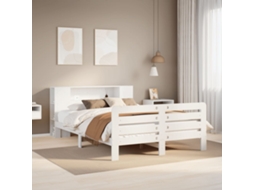 Vidaxl Cama Sem Colchão 150x200 Cm Madeira De Pinho Maciça Branco