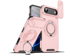 Capa Para Iphone 17 Air - Com Janela Deslizante E Suporte Magnético Rosa