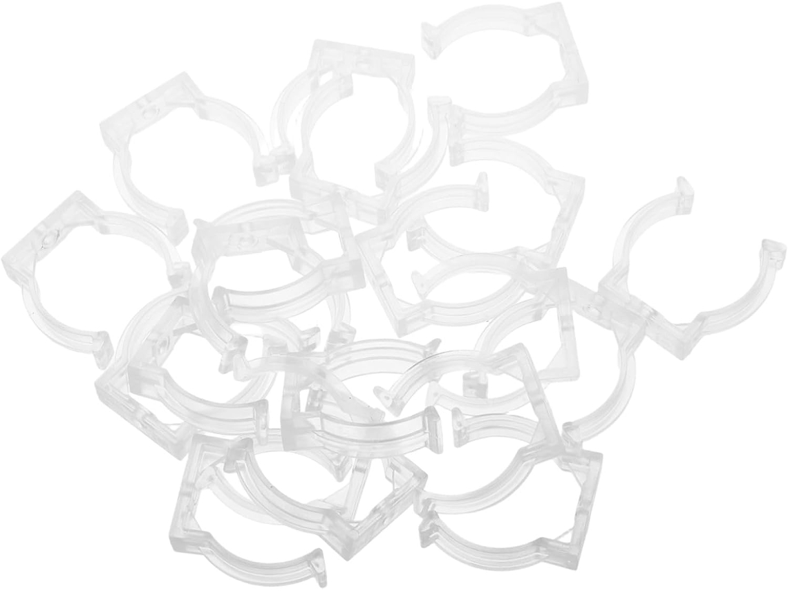 Conjunto De 20 Presilhas De Montagem Para Tubos De Led, Plástico Transparente, Braçadeiras Resistentes