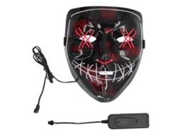 Máscara Mali Luminosa de Halloween com 2 Núcleos e 3 Modos - Purga Assustadora para Adultos