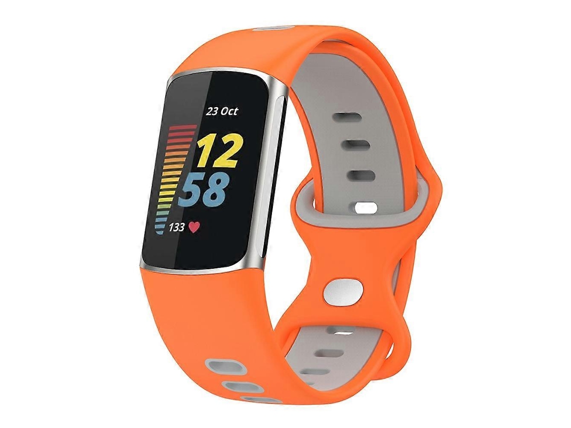 Pulseira de silicone à prova d'água bicolor para relógio inteligente esportivo Fitbit Charge 5 Hengrongshen