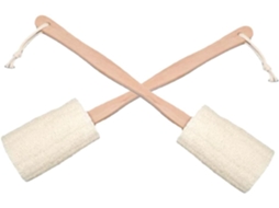 Lurelia Conjunto De 2 Buchas Vegetais De Banho Para Duche, Bucha Vegetal, Cabo Longo E Cerdas Macias, Rotina Spa Essencial