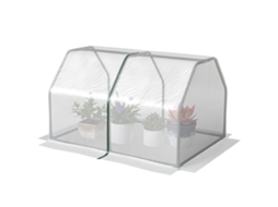 Estufa De Branco Jardim Terraço 100x70x60cm Pequena Com Zíper Pra Cultivos Plantas Flores Estrutura Aço Cobertura Pe