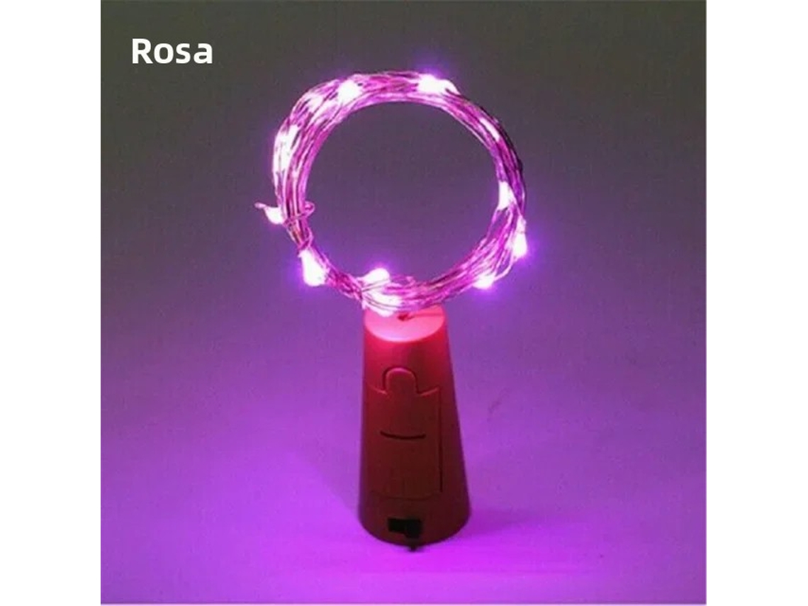 (rosa) Luminária Led Em Formato De Garrafa Para Bares, Luz De Natal De 2 Metros, Luz De Fada Cor De Cobre