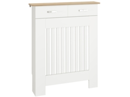 Estante modular BTFORUS com 6 nichos abertos e 3 fechados, em madeira branca, 106x24x95 cm