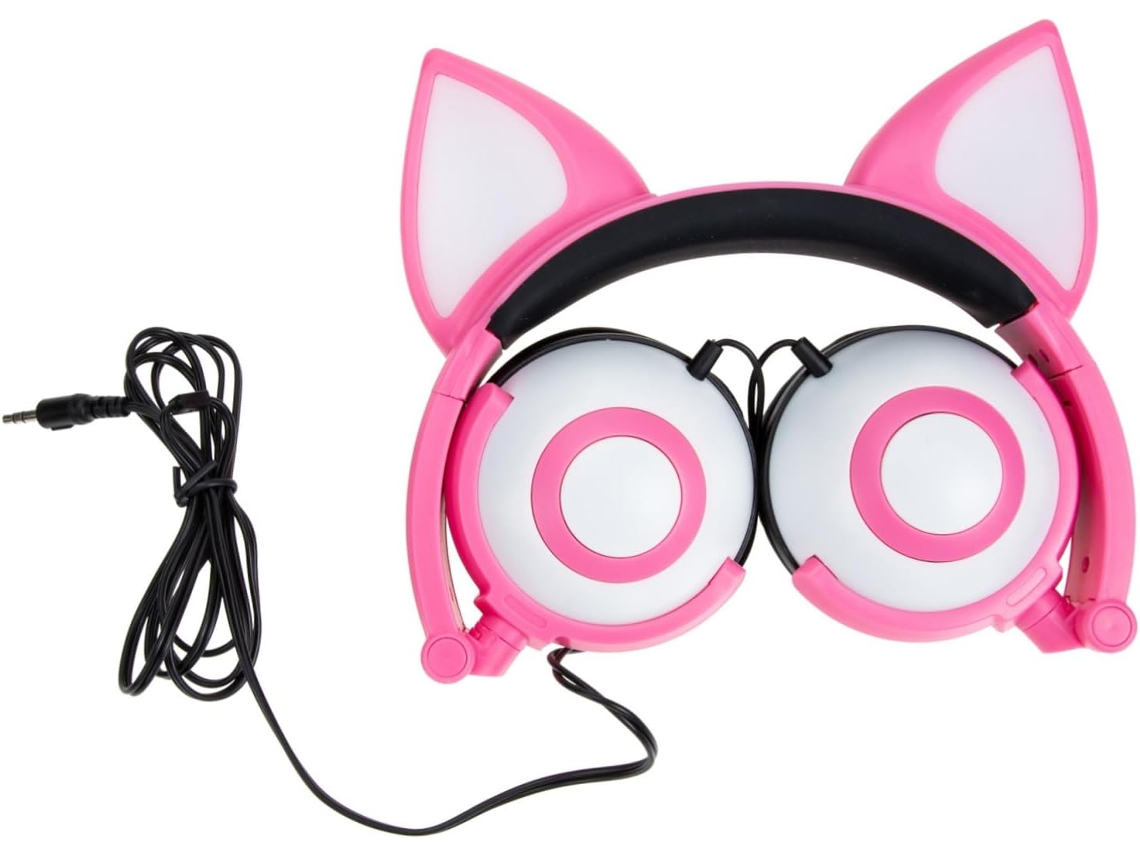 Fones De Ouvido Infantis Bestonzon Com Orelhas Gato E Raposa, Que Brilham No Escuro, Com Arco De Cabeça Ajustável, Fio E