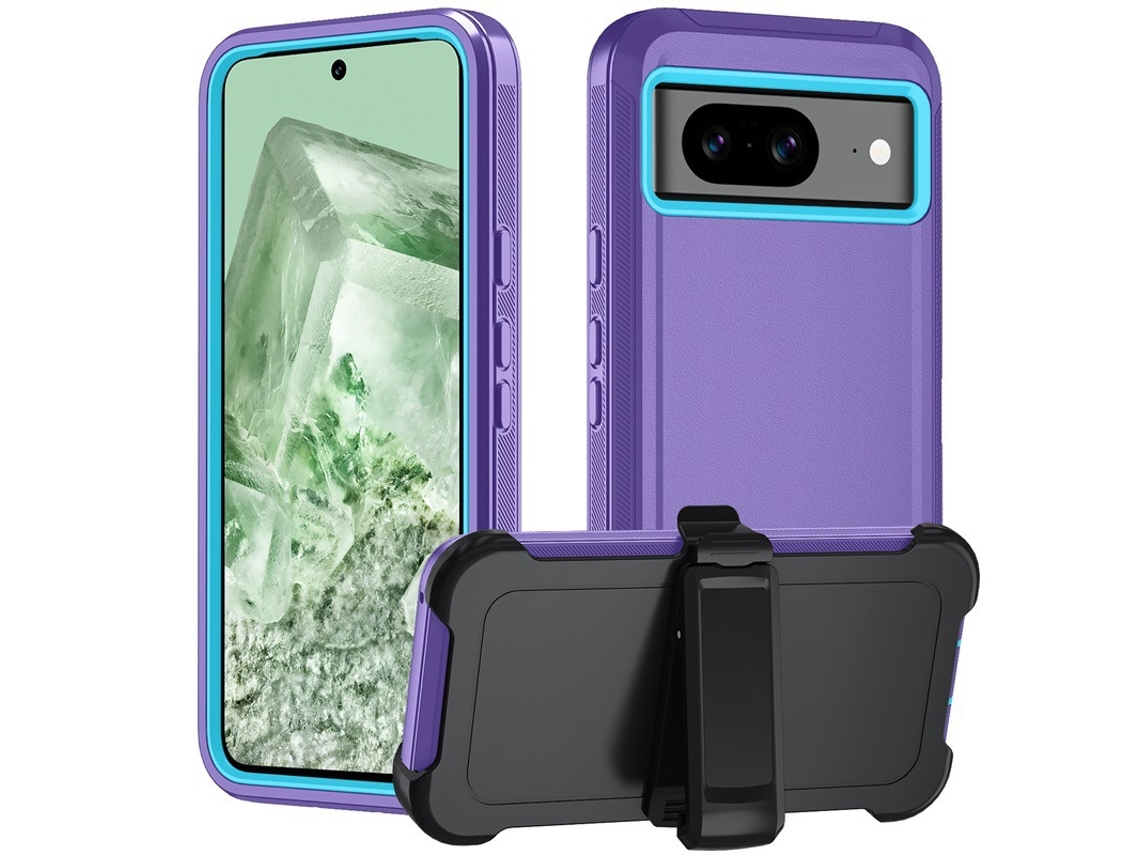 Capa Hexinyigjly Para Google Pixel9a Com Clip De Cinto | Proteção Total Anti-quedas Roxo-claro