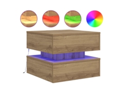 Mesa de Centro com Luzes Led Carvalho Artisiano MAISON EXCLUSIVE (50x50x40 cm)