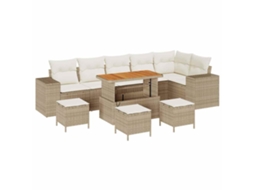 Maison Exclusive - Conjunto De Sofá De Jardim 10 Pcs Bege E Creme Vime Pe