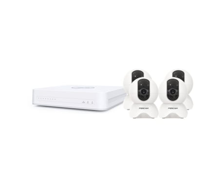 Kit de Vigilância Por Vídeo Ip com 4 Câmaras Kit-4-Fn8108H-X5-W FOSCAM