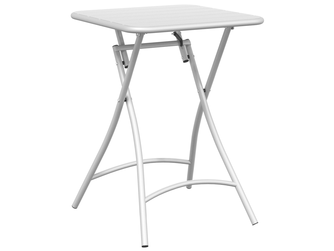 Conjunto 1 Mesa De Esplanada Vidaxl Branco Aço (55 X 55 X 72,5 Cm)