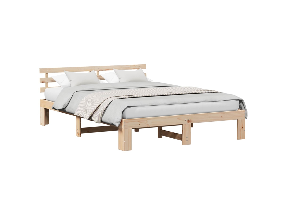 Estrutura da Cama com Cabeceira Natural 140 X 200 Cm MAISON EXCLUSIVE