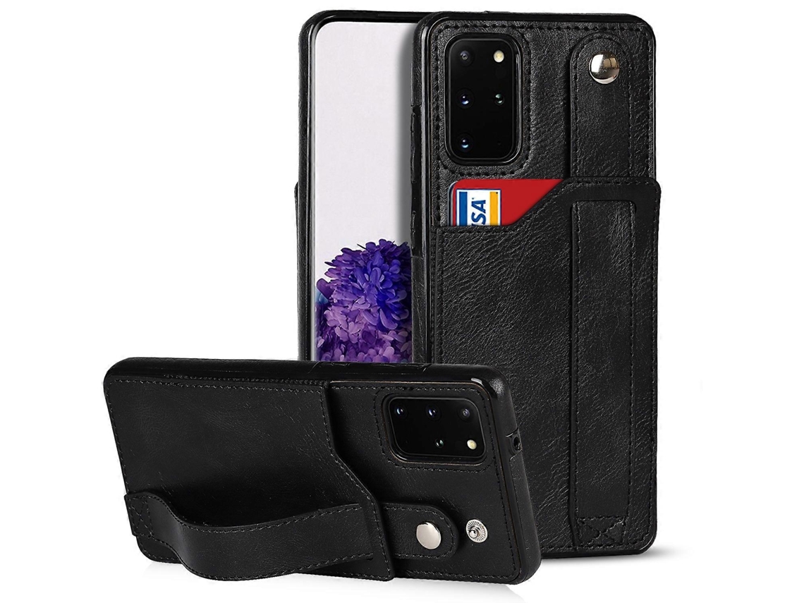Capa Para Samsung Galaxy S20+ Com Textura Crazy Horse, Resistente A Impactos, Em Tpu E Couro Pu, Com Compartimento Para Cartão E Suporte Para Alça De