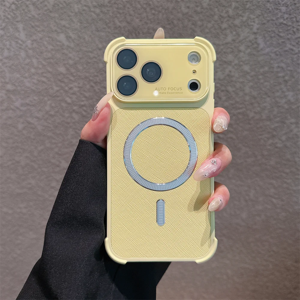 Capa Magnética Para Iphone 13 Pro Max (amarela), Protege A Lente Da Câmera E É Resistente A Impactos.