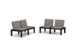 Maison Exclusive - Bancos De Jardim Com Almofadões 2 Pcs Plástico Cinzento
