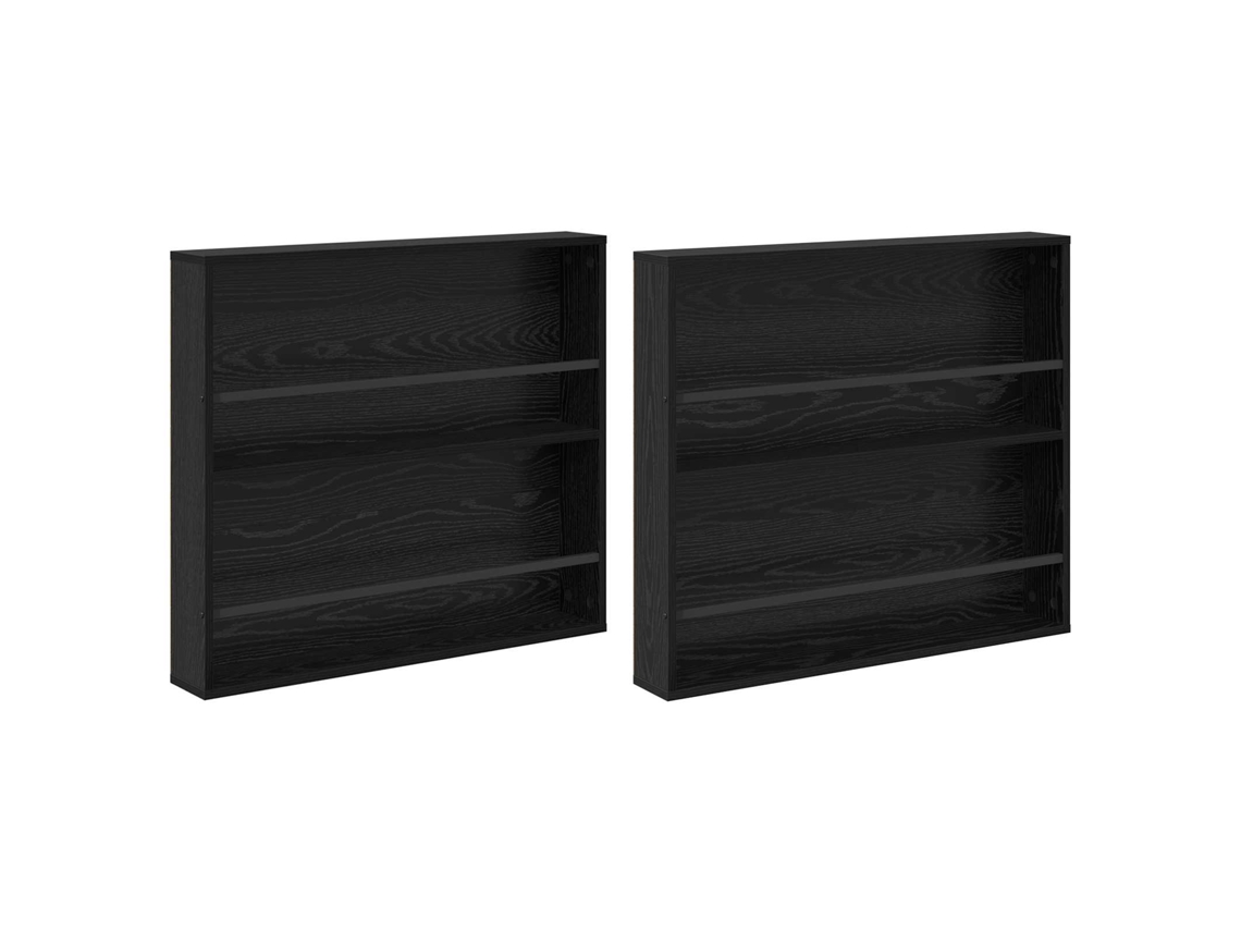 Conjunto de Estantes de Revistas 2 Pcs Carvalho Preto 80x12x70 cm MAISON EXCLUSIVE