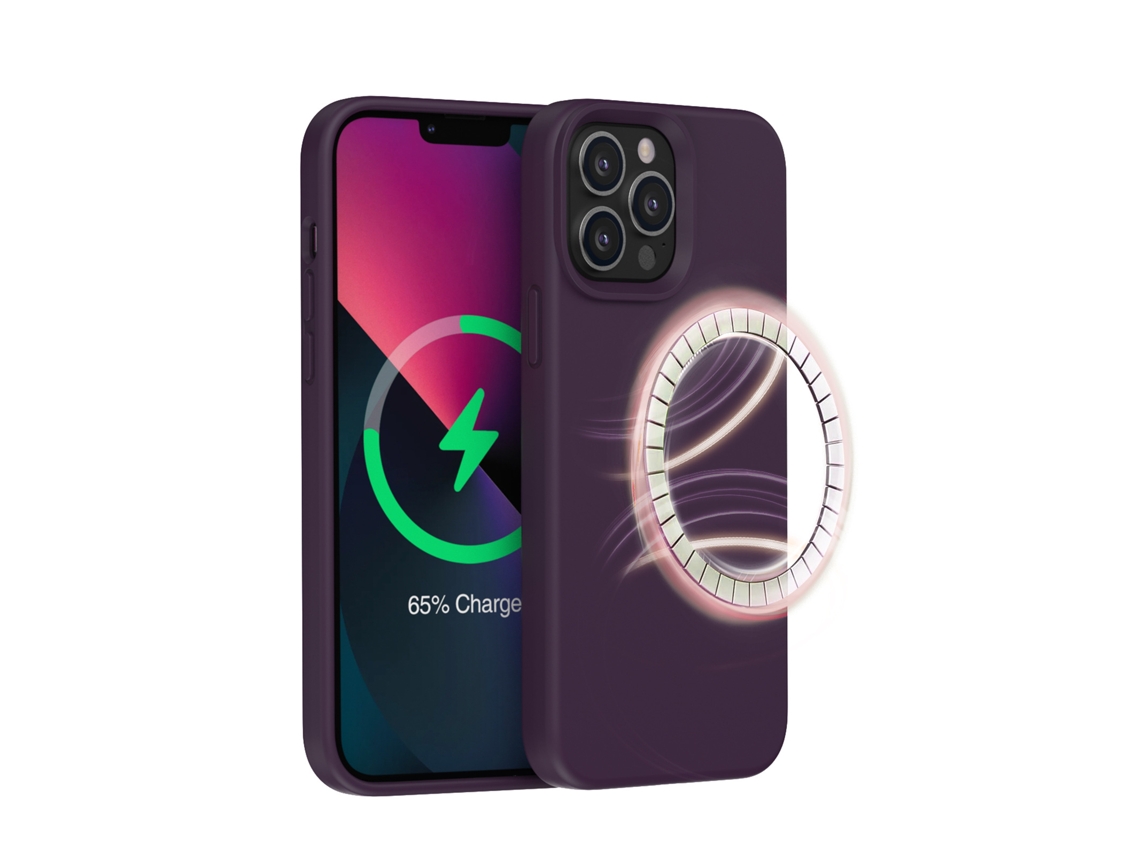 Capa Para Iphone 15 (roxo Escuro (vermelho-púrpura), Silicone Líquido, Magnética).