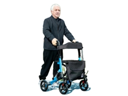 Andador Para Idosos, Design Dobrável, Assento Confortável, Construção Leve, Azul