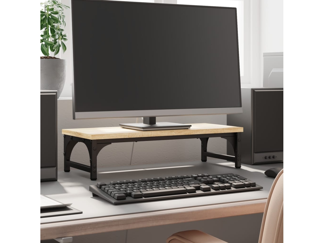 Vidaxl Suporte Monitor 55x23x14 Cm Derivados Madeira Carvalho Sonoma