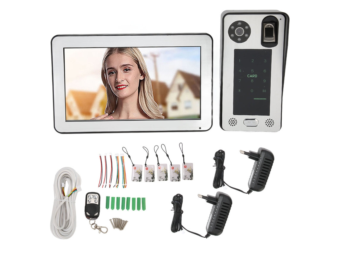 10 Polegadas Wifi Intercom Campainhas Impressão Digital Cartão Ic Sistema De Controle De Acesso De Vídeo Porta Remoto App Desbloqueio 100 240 V Plugue