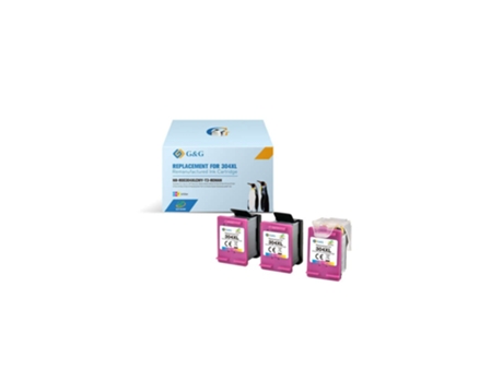 Tinteiro Hp 304 Xl Cores Pack de 3 Compatível G&G BY PC GO
