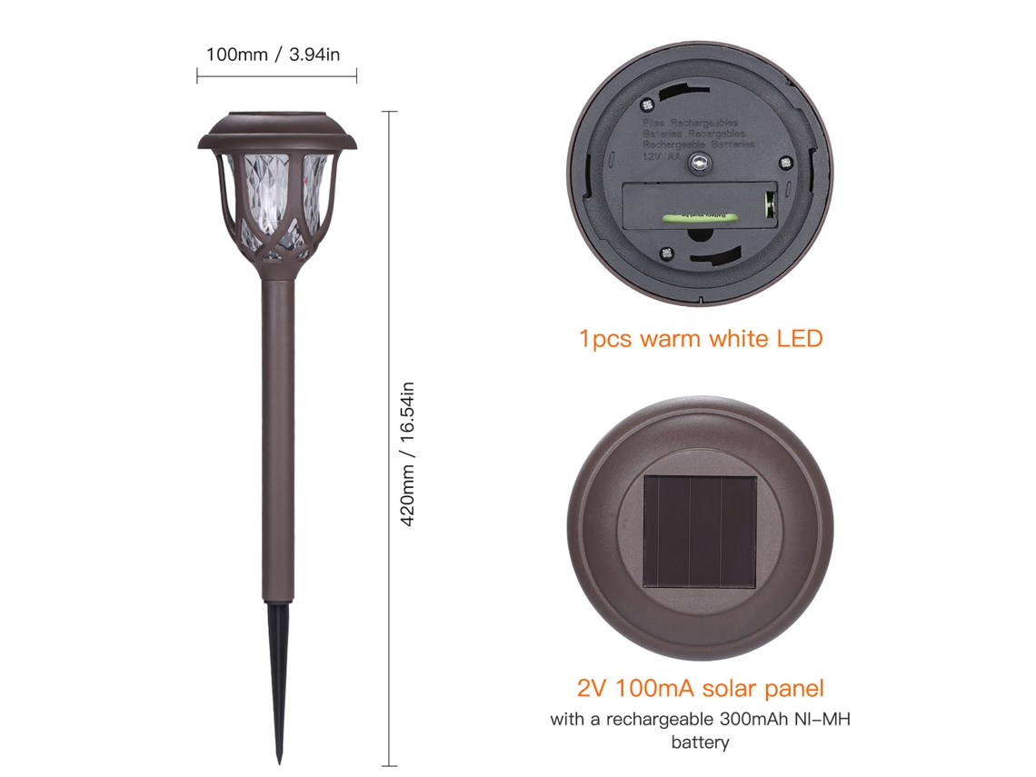 Tomshine 10 luzes solares para jardim com ondas de água IP44 resistente à água para gramado pátio quintal | S/MARCA