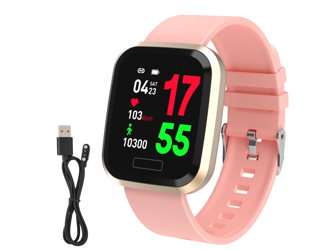 Pulseira Inteligente (monitoramento De Frequência Cardíaca, Monitoramento De Sono) Nova Tela Colorida T10 Esportiva À Prova D'água Tela Tática Rosa
