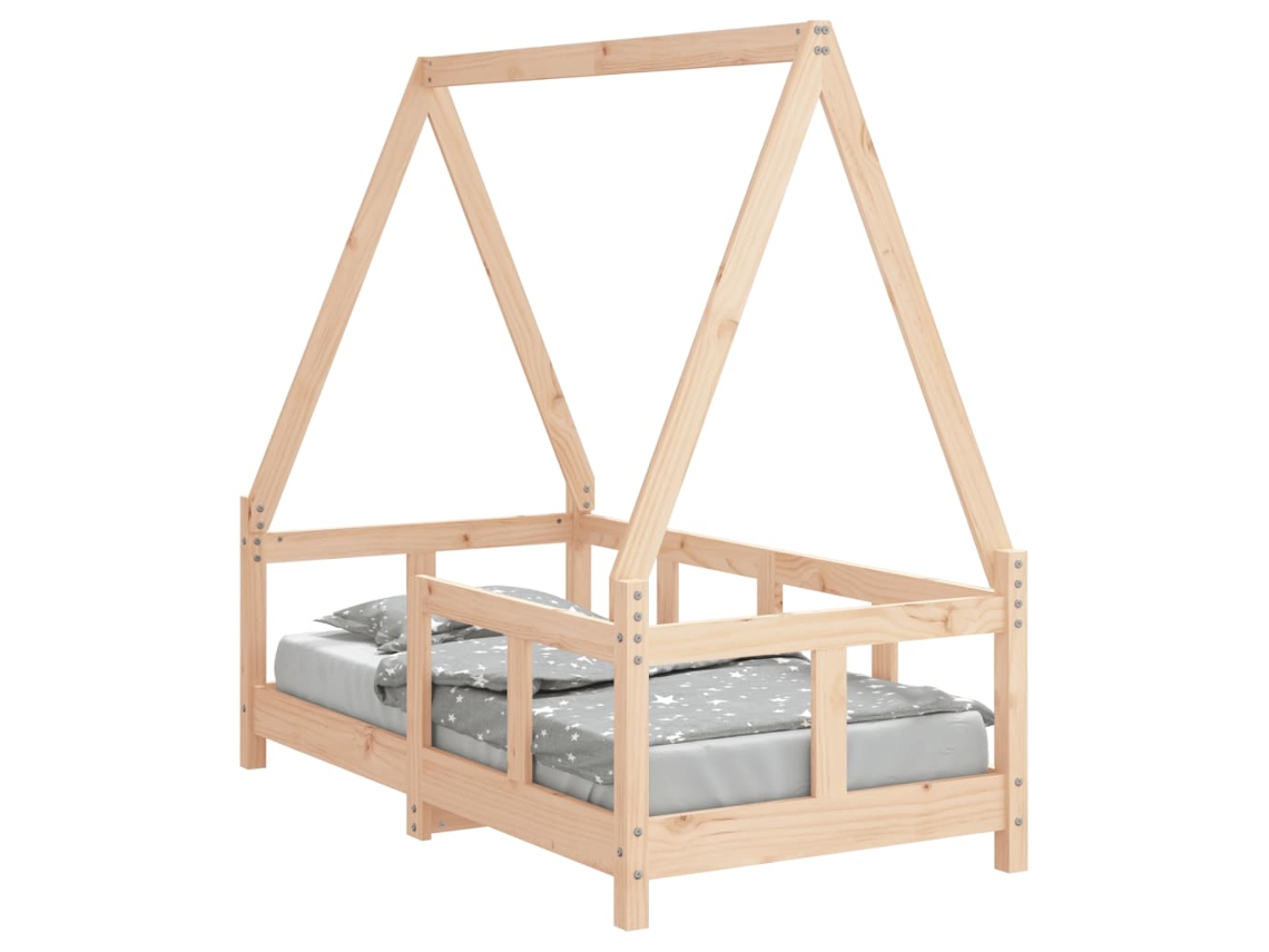 Kids Bed Frame, Kids Bed Frames Vidaxl Marrom Madeira De Pinho (70 X 140 Cm)