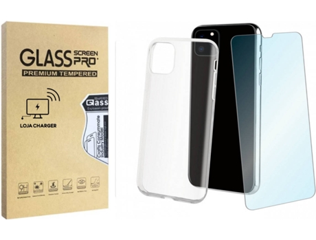 Capa e Película Vidro Temperado iPhone 11 LOJA CHARGER Transparente