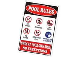 Placa Metálica Para Piscina Com Letras Grandes E Resistentes Às Intempéries E Painel Durável Para Área.